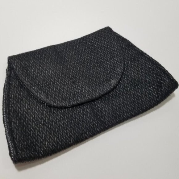 Shana Luther clutch black bag SML hand made in Brooklyn NYC fabric purse - Picture 11 of 11